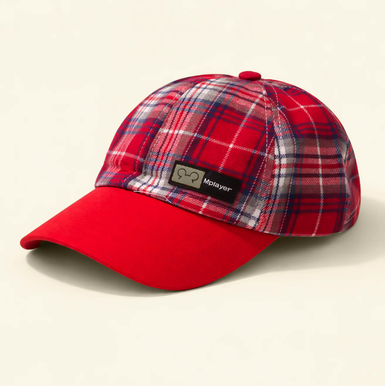 Kids Cotton P-Cap Check Red - Sunshine