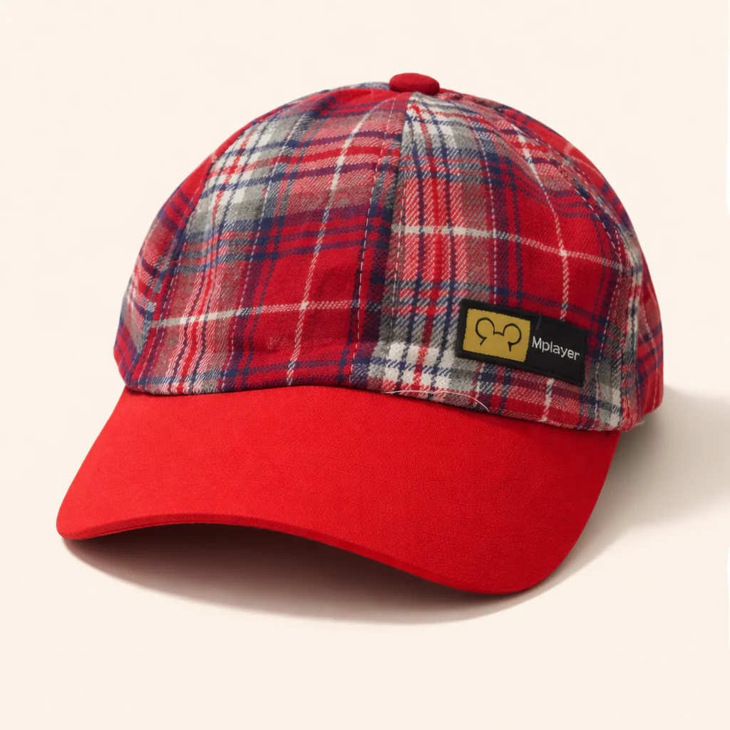 Kids Cotton P-Cap Check Red - Sunshine - Image 2