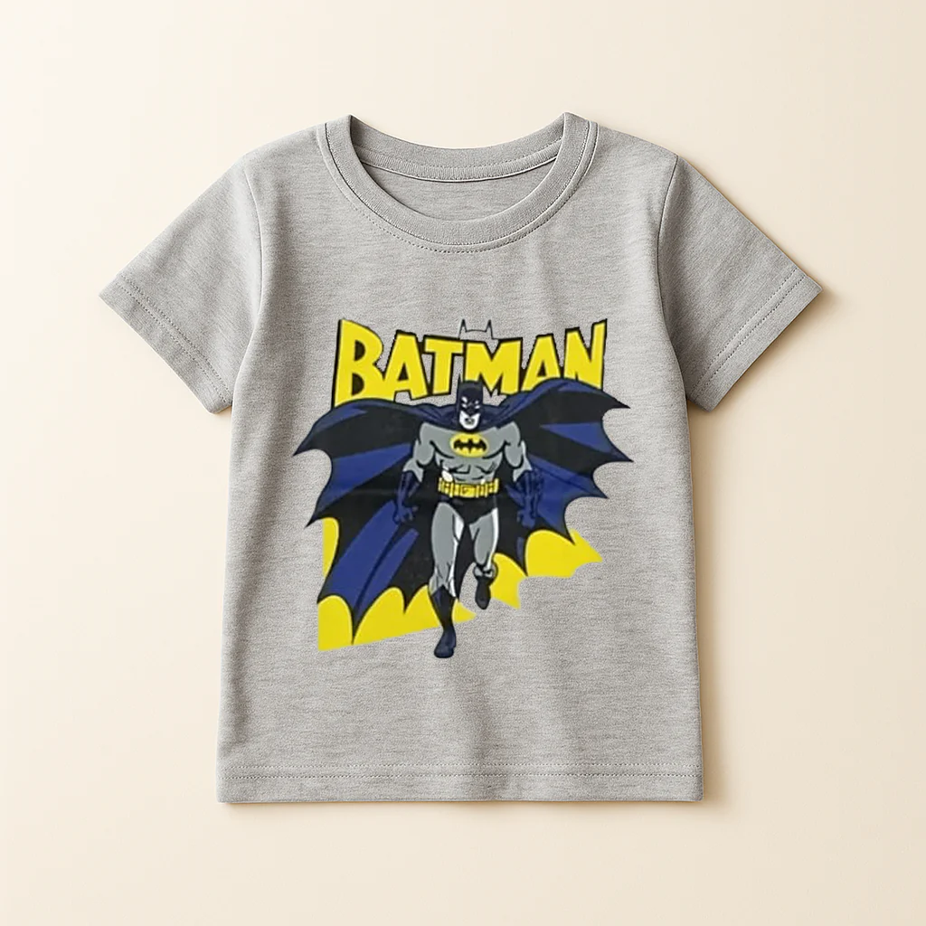 Kids Cotton T-Shirt Batman Kid Grey - Mini Champ