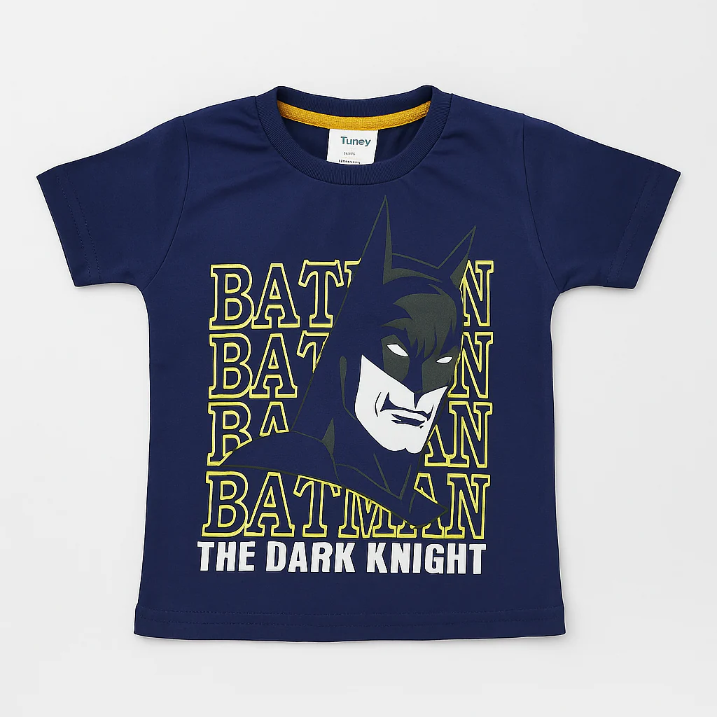 Kids Cotton T-Shirt Batman Navy Blue - Mini Champ - Image 2