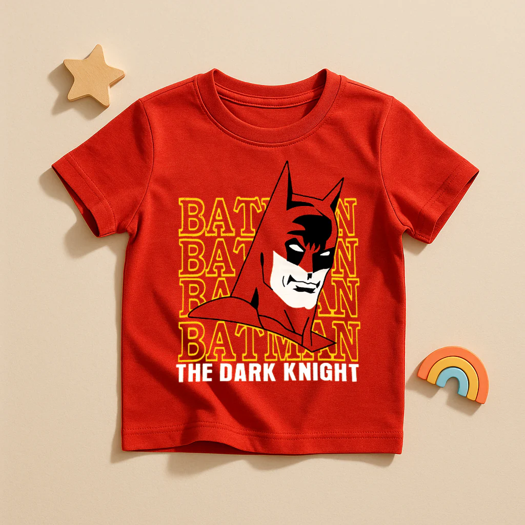 Kids Cotton T-Shirt Batman Red - Mini Champ - Image 2