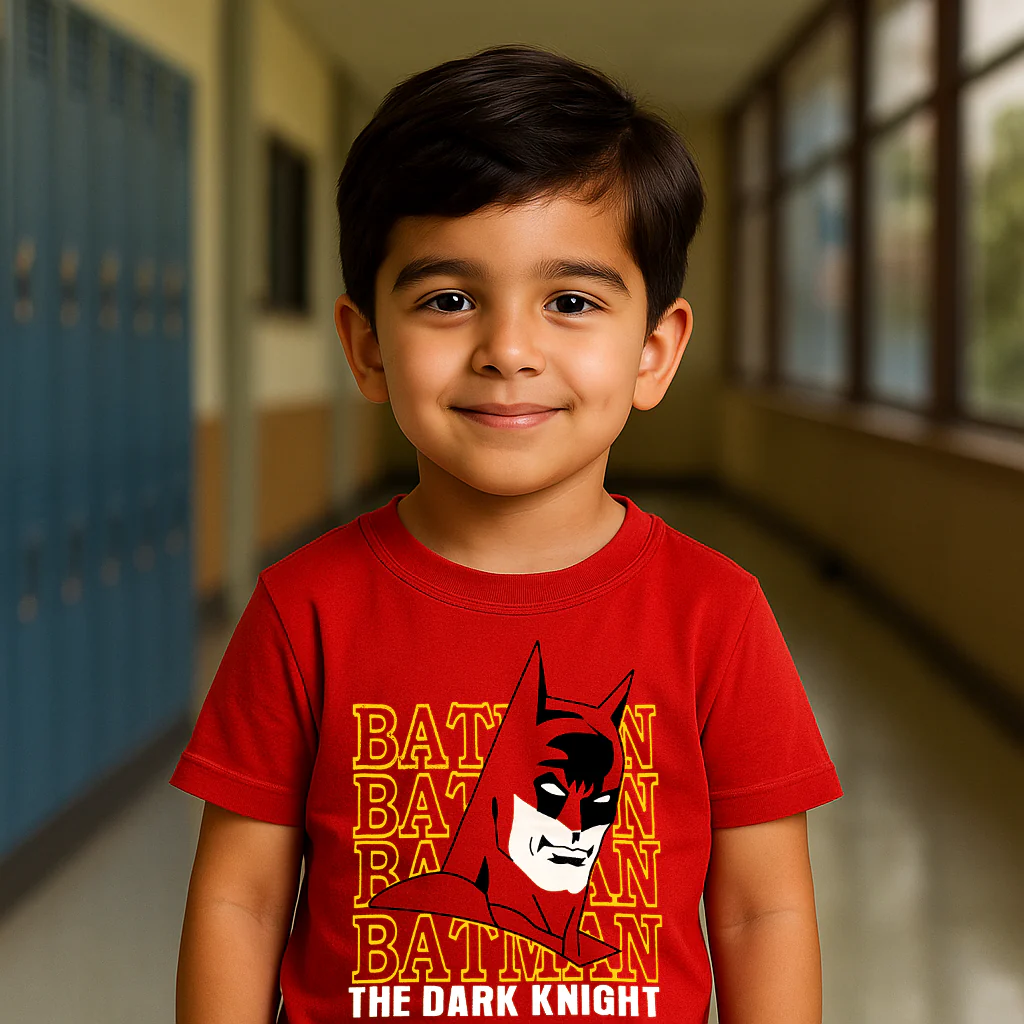 Kids Cotton T-Shirt Batman Red - Mini Champ - Image 3