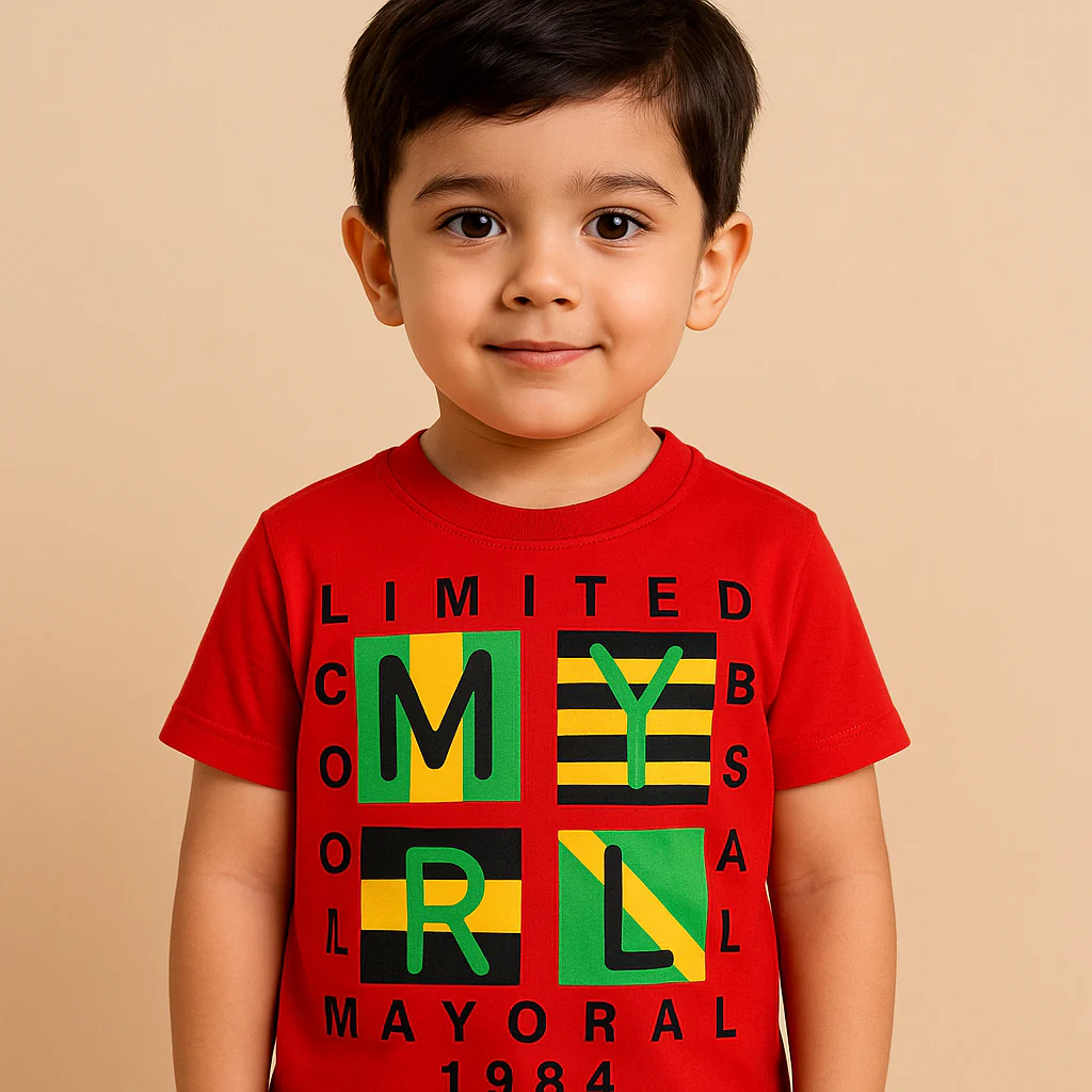 Kids Cotton T-Shirt Cool Boys Red - Mini Champ