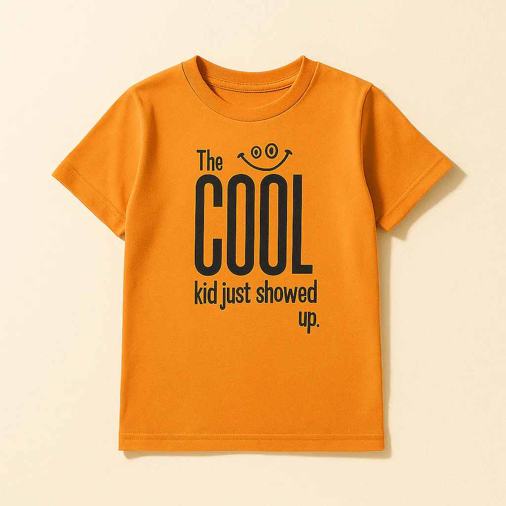Kids Cotton T-Shirt Cool Kid Orange - Mini Champ