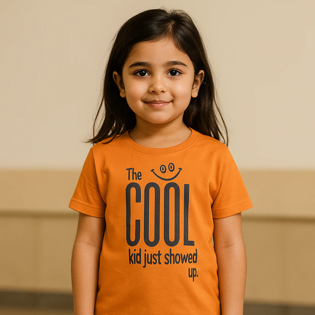 Kids Cotton T-Shirt Cool Kid Orange - Mini Champ - Image 2