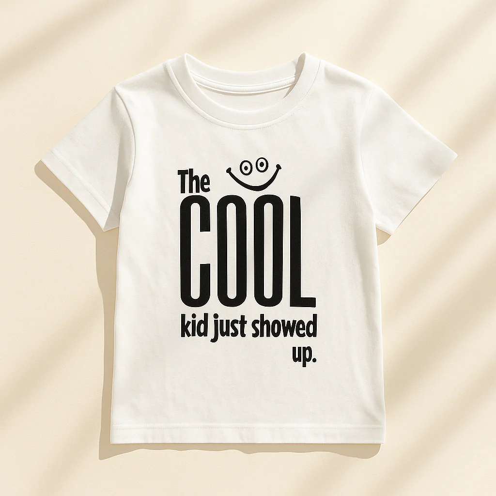 Kids Cotton T-Shirt Cool Kid White - Mini Champ