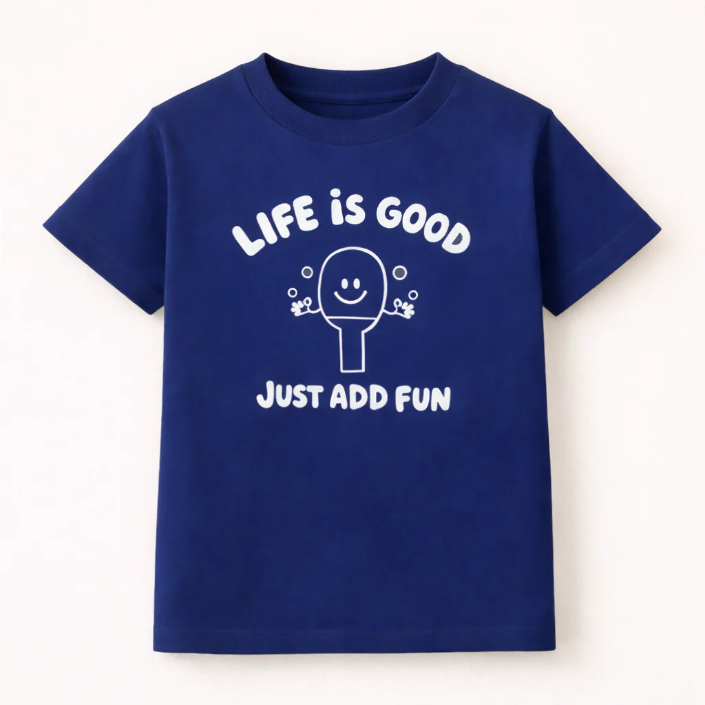 Kids Cotton T-Shirt Life Is Good Royal Blue - Mini Champ