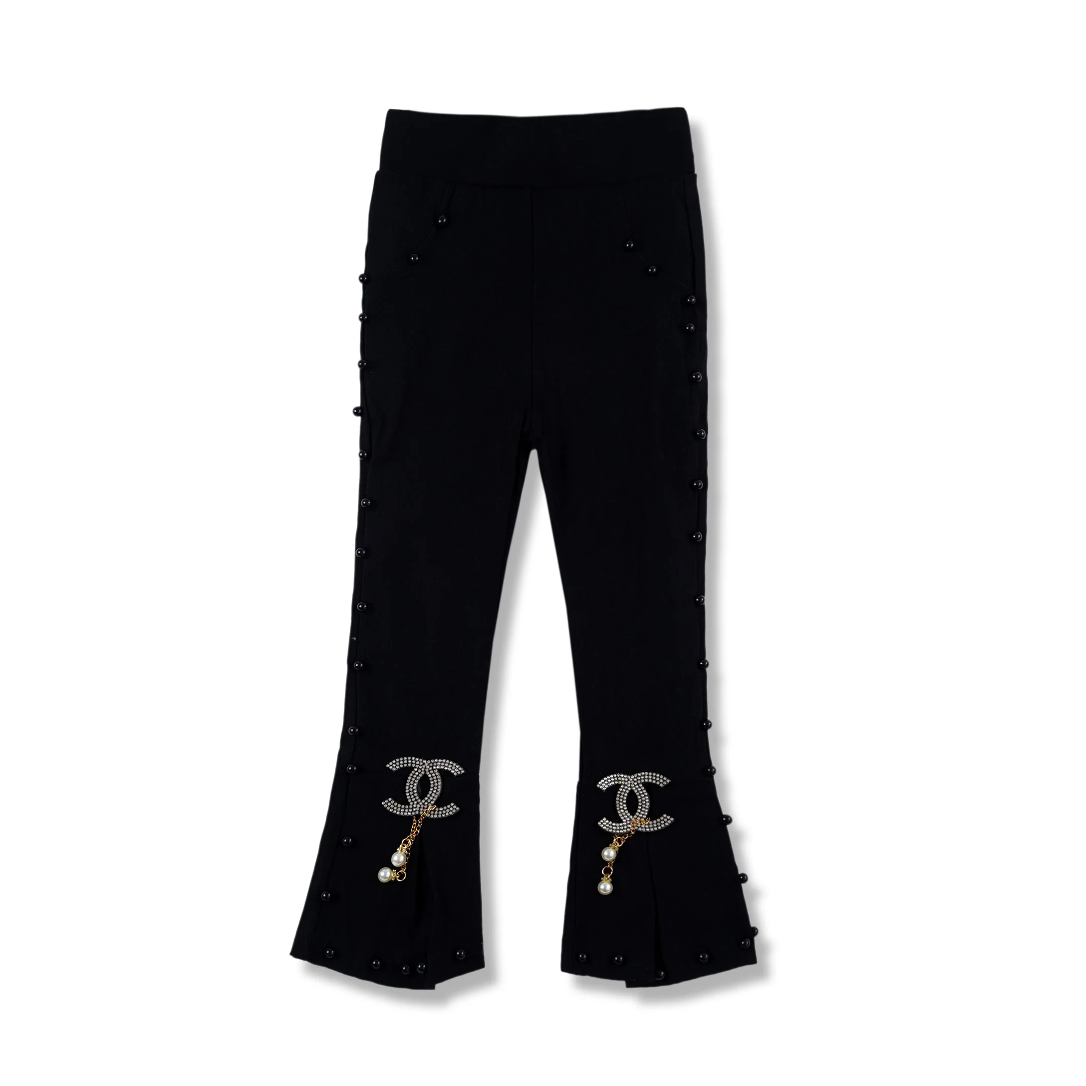 Kids Cotton Tights Beads Black - Sunshine