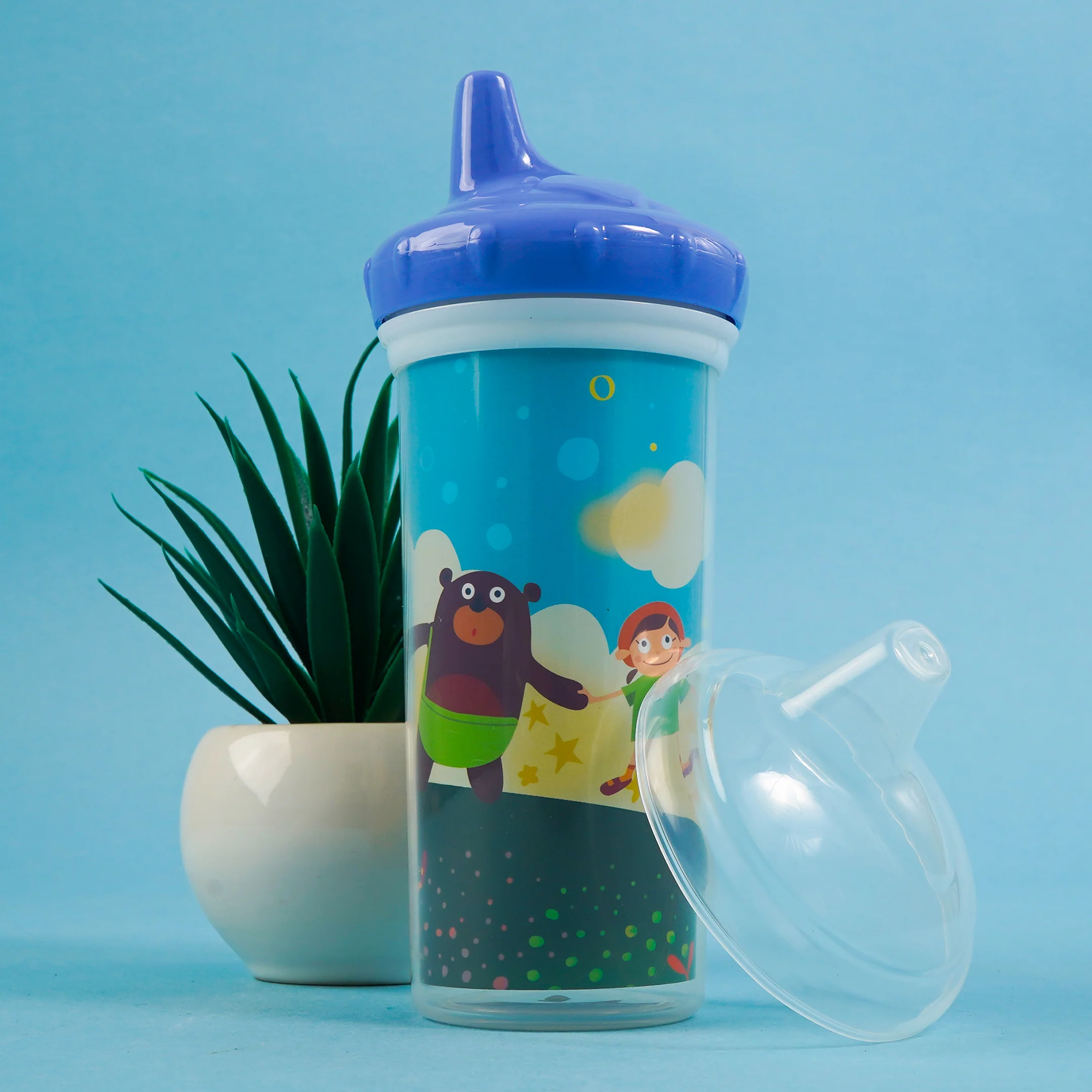 Kids Double Layer Thermal Water Bottle Sky Blue Ml - Sunshine - Image 2