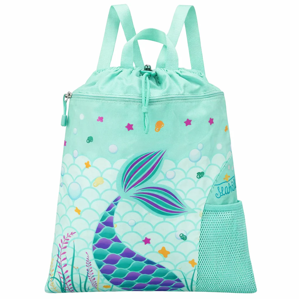 Kids Drawstring Backpack Mermaid Blue - Momease