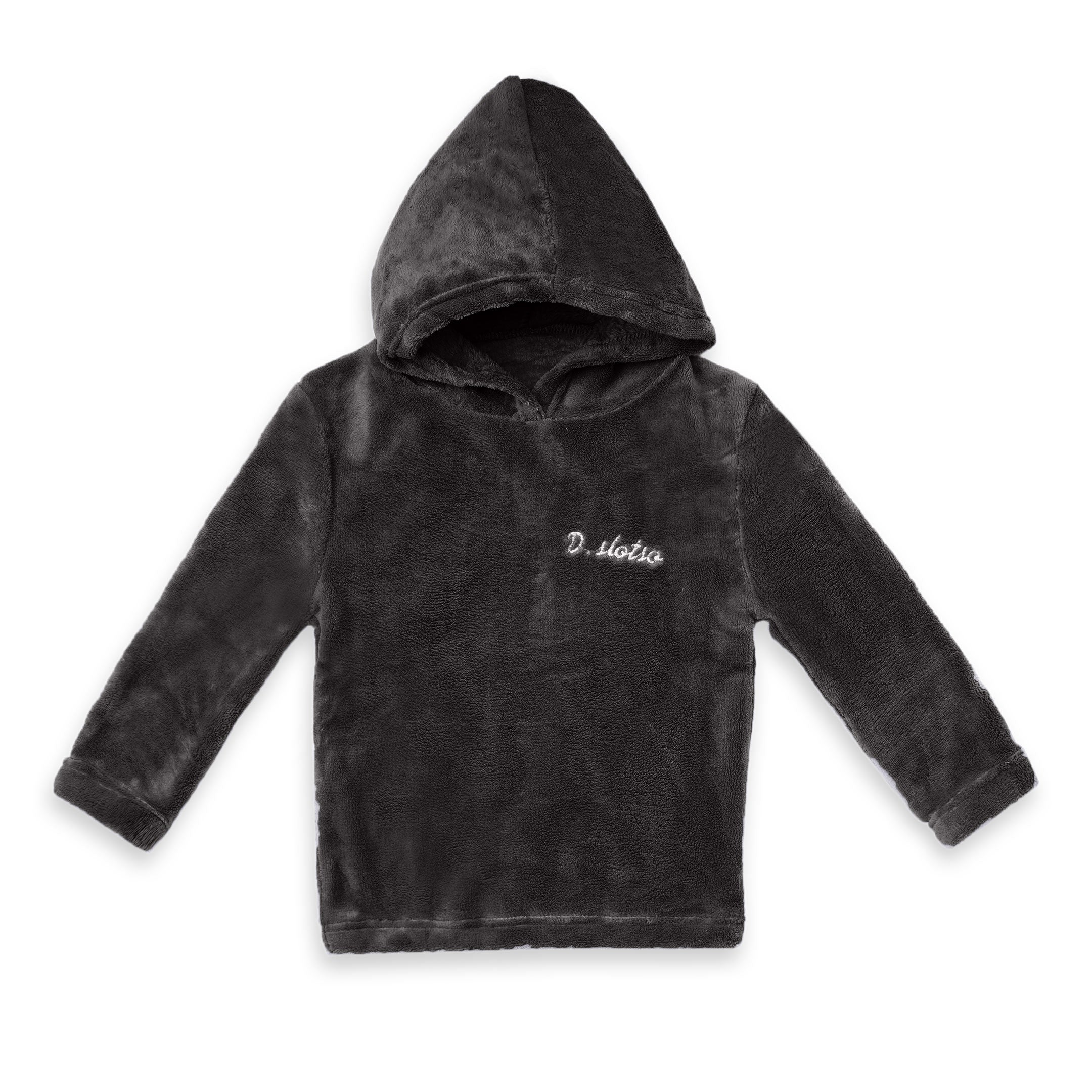 Kids Fleece Hoodie & Pajama Set Black - Sunshine - Image 4