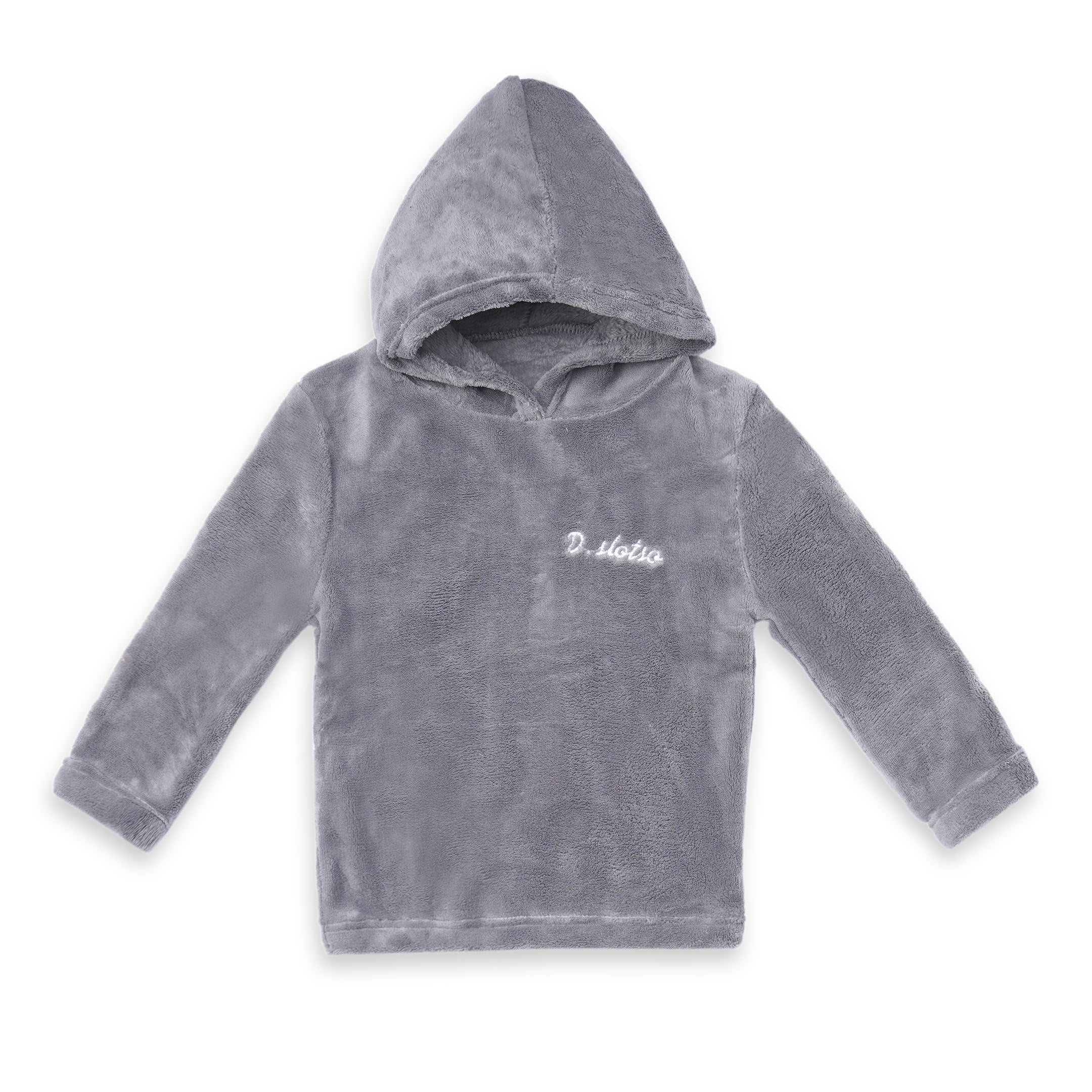 Kids Fleece Hoodie & Pajama Set Grey - Sunshine - Image 5
