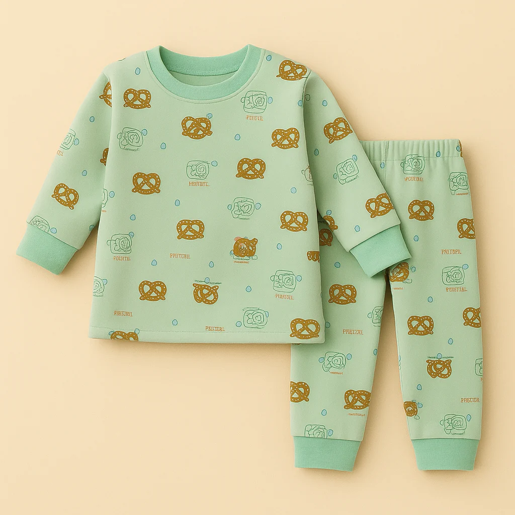 Kids Fleece Pajama Set Cookie Green - Sunshine