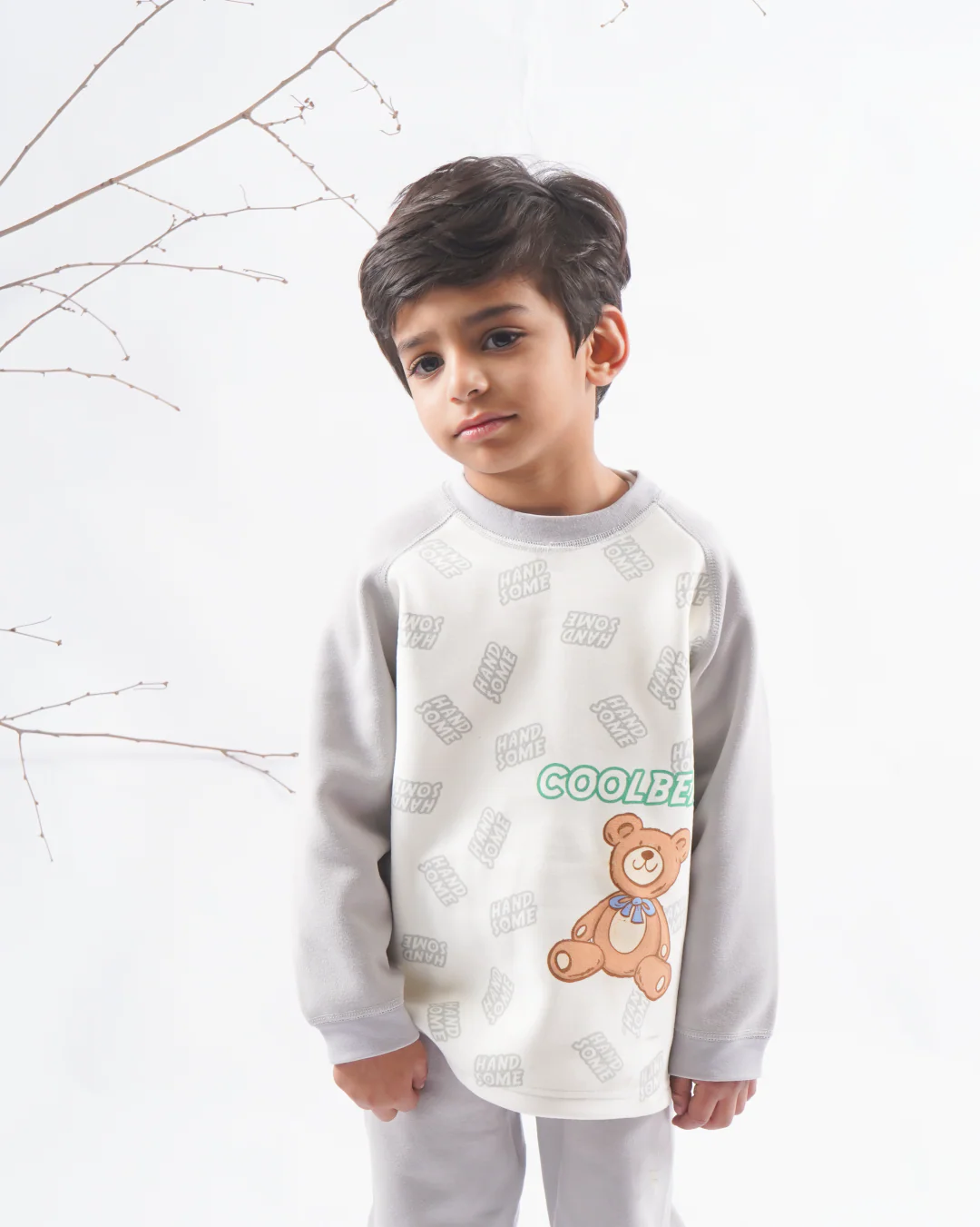 Kids Fleece Pajama Set Handsome Grey - Sunshine - Image 4