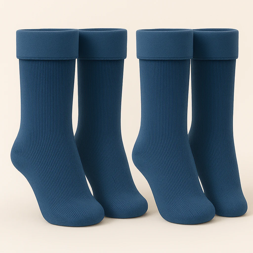 Kids Fleece Socks Pack Of 2 Pair Navy Blue (2-4 Years) - Sunshine