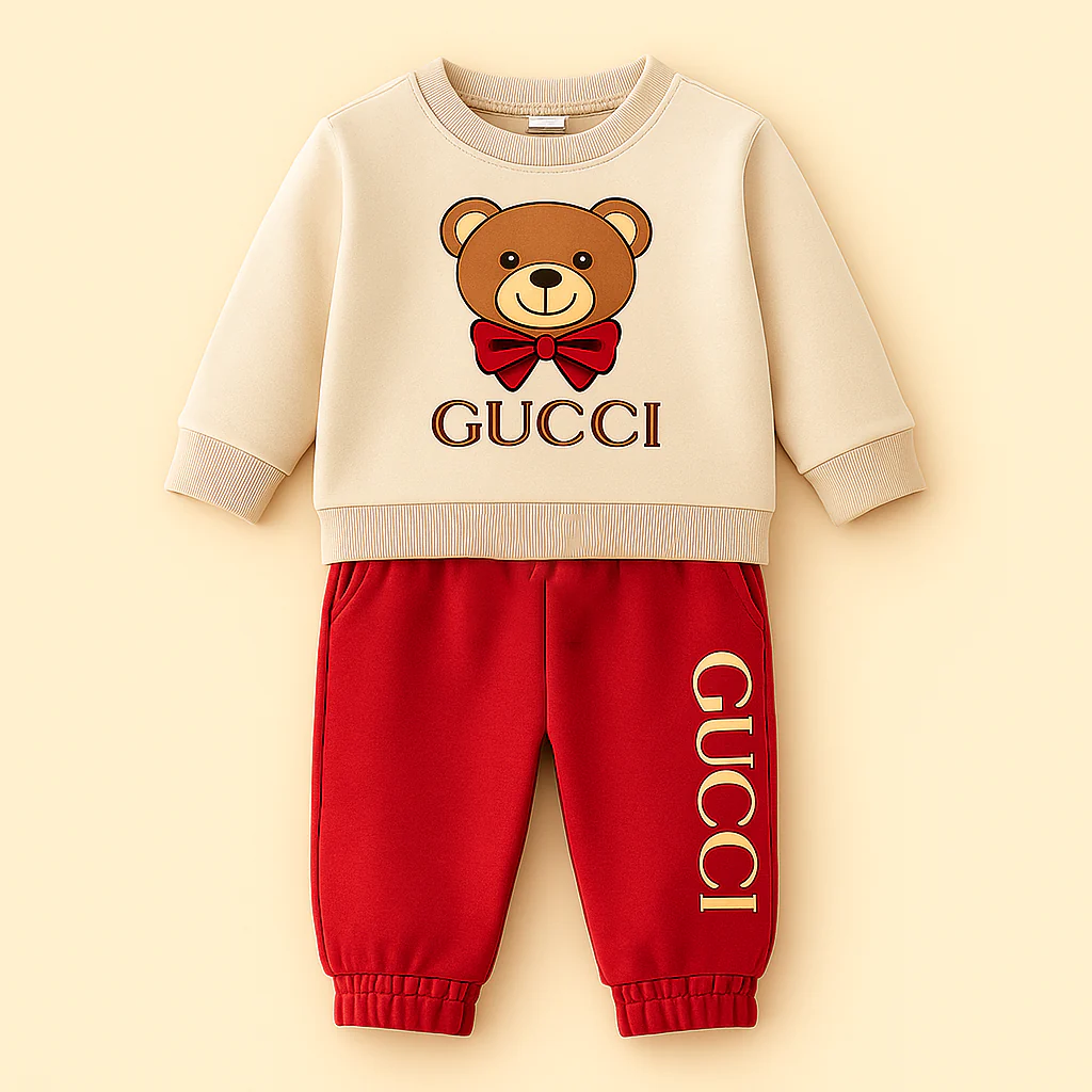 Kids Fleece Tracksuit Gucci Red - Oolaa
