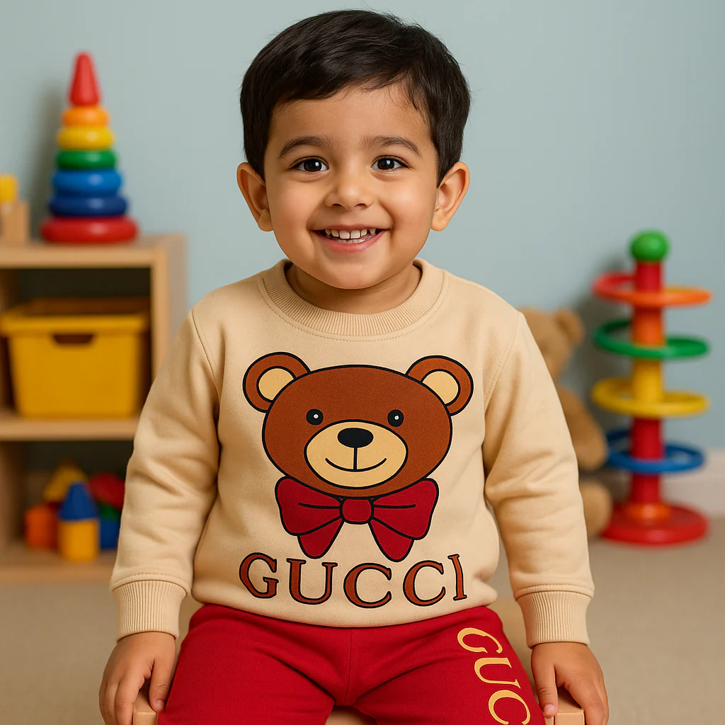 Kids Fleece Tracksuit Gucci Red - Oolaa - Image 2