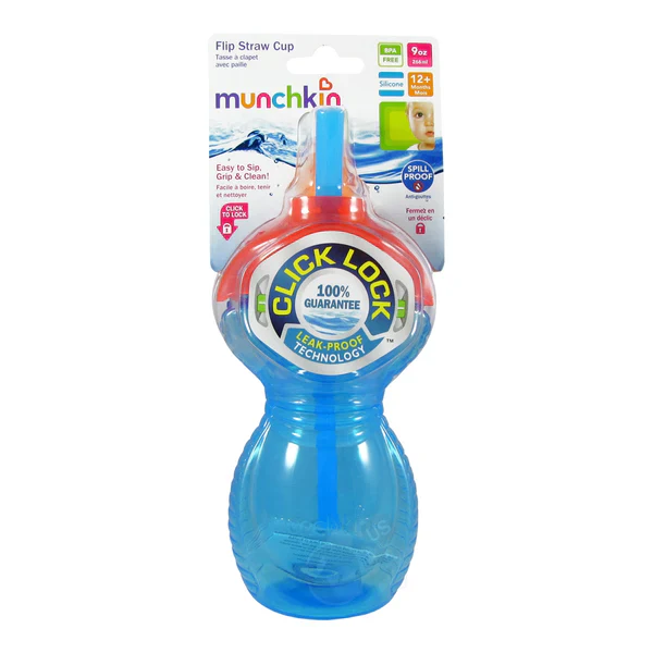 Kids Flip Straw Cup 9Oz Blue - Topse