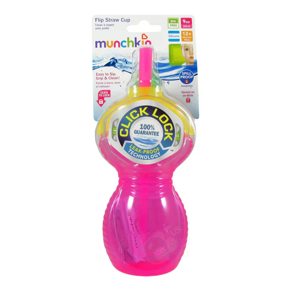 Kids Flip Straw Cup 9Oz Dark Pink - Topse