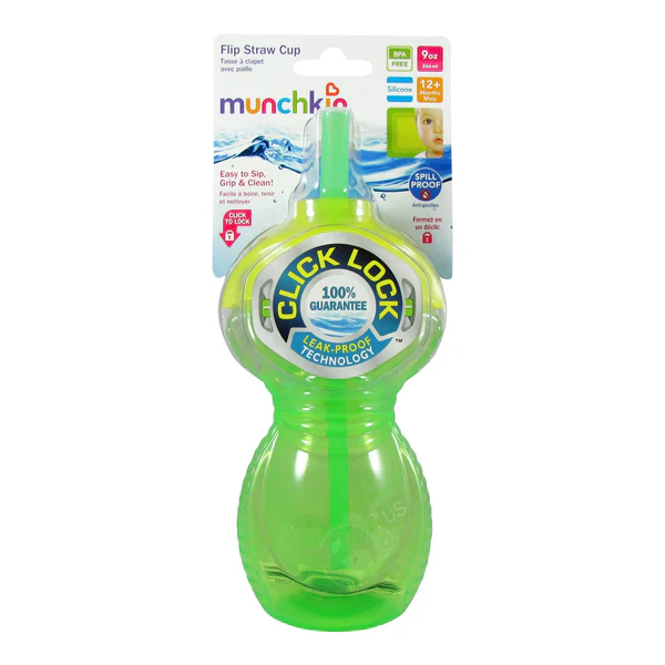 Kids Flip Straw Cup 9Oz Green - Topse