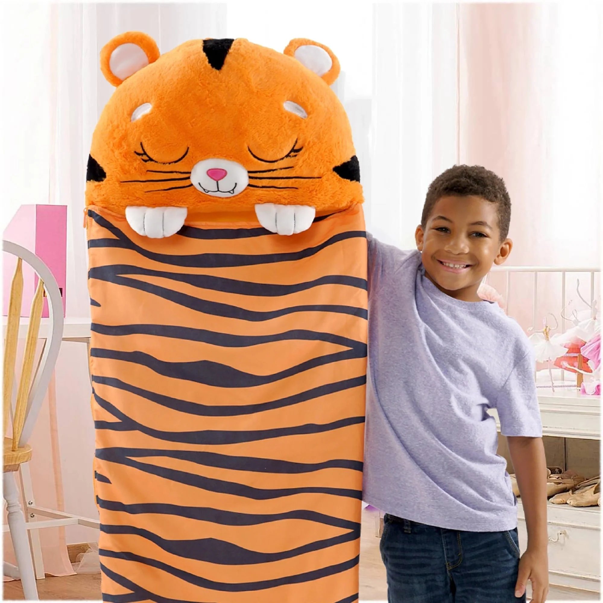 Kids Foldable Sleeping Bag Tiger Brown - Sunshine - Image 3
