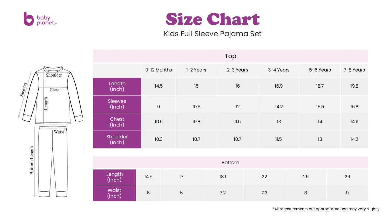Kids Full-Sleeves Pajama Set Cat Peach - Sunshine - Image 6