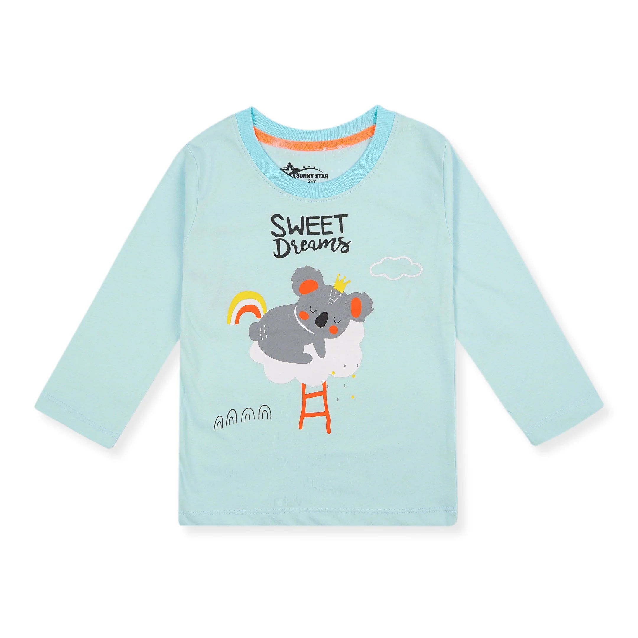 Kids Full-Sleeves Pajama Set Koala Sea Green - Sunshine - Image 4