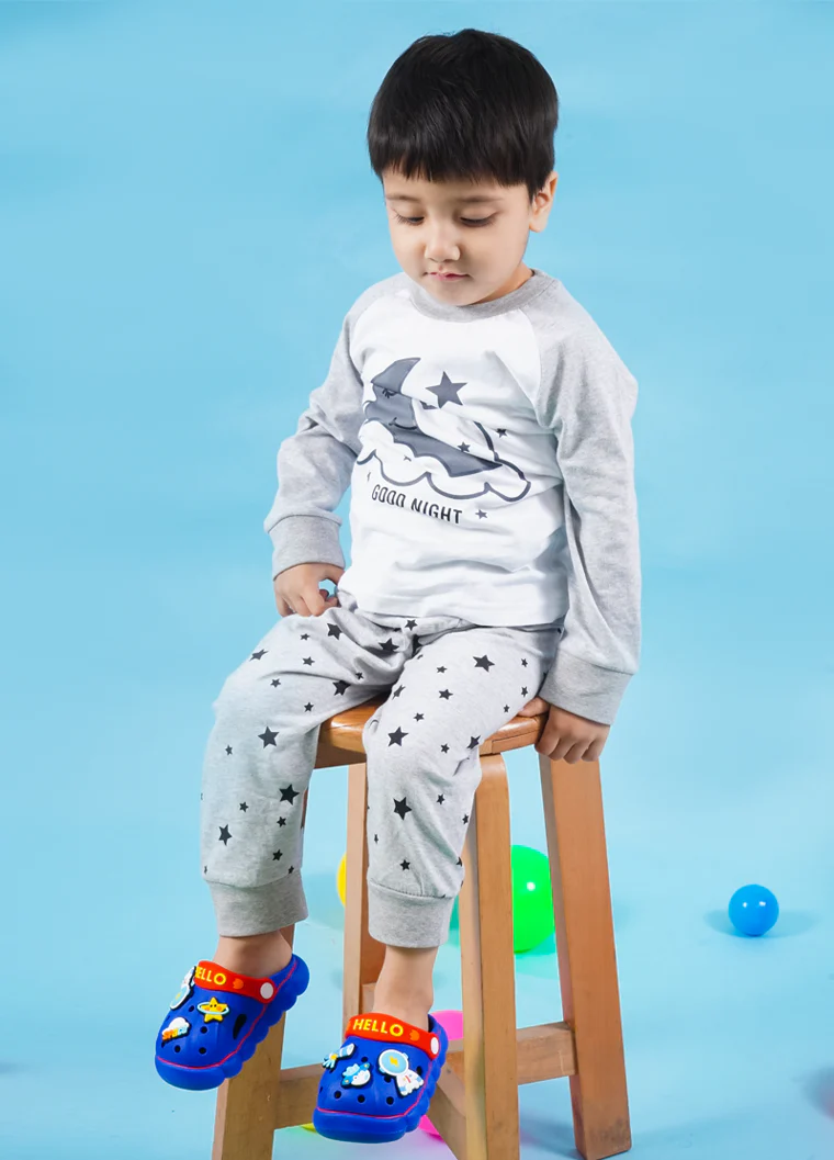 Kids Full-Sleeves Pajama Set Moon White - Mini Charm - Image 2