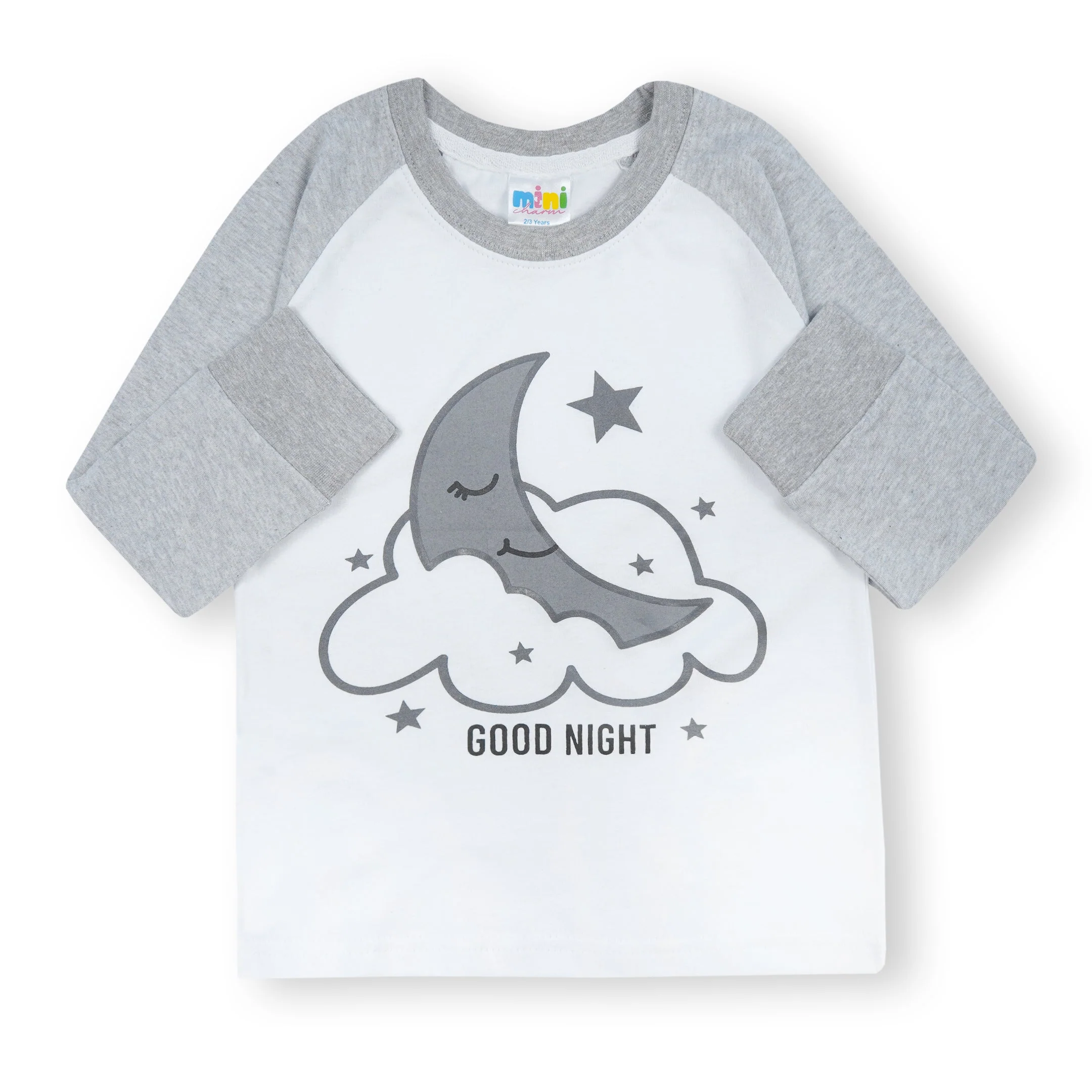 Kids Full-Sleeves Pajama Set Moon White - Mini Charm - Image 7