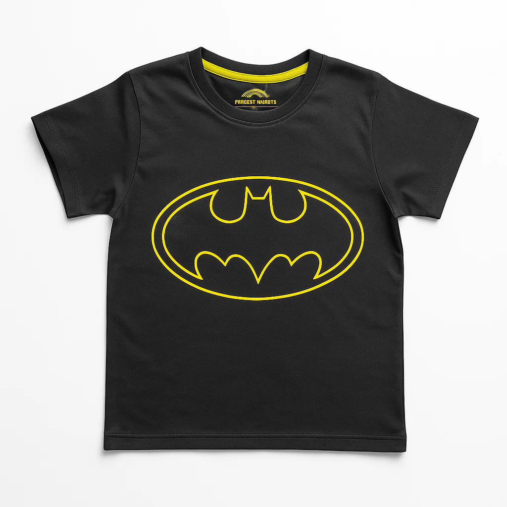 Kids Half-Sleeves T-Shirt Batman Black - Mini Charm - Image 2