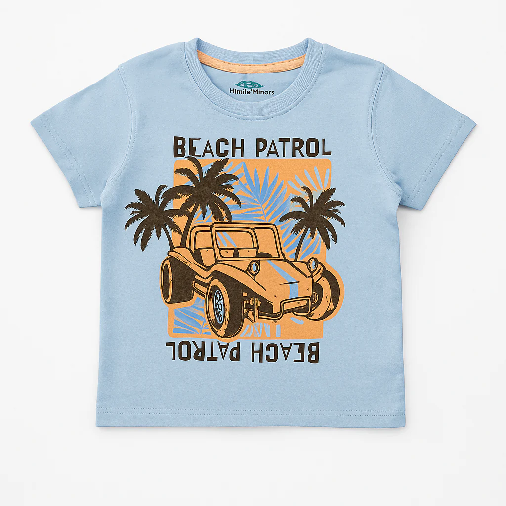 Kids Half-Sleeves T-Shirt Beach Patrol Blue - Mini Charm - Image 2