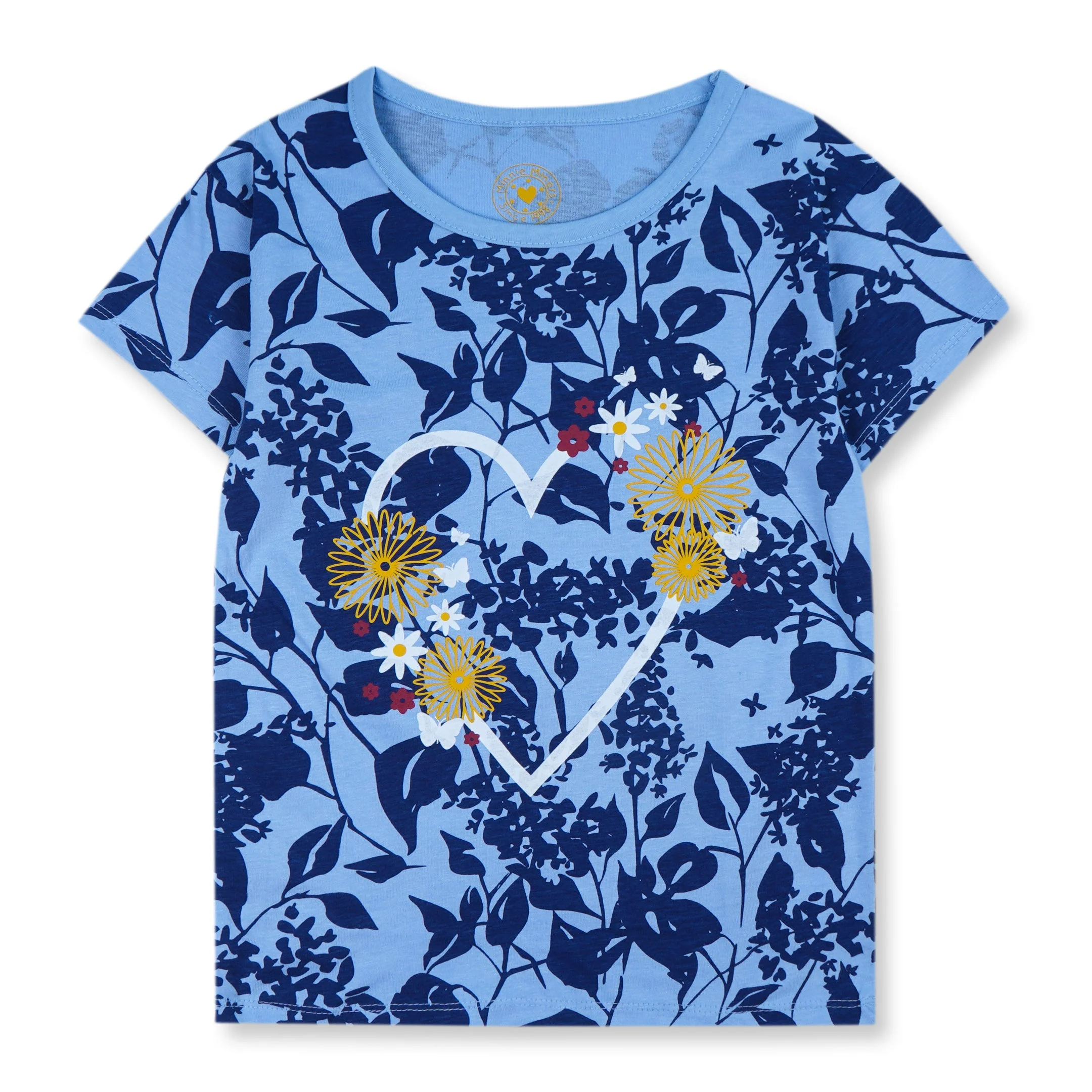 Kids Half-Sleeves T-Shirt Heart Blue - Mini Charm - Image 4