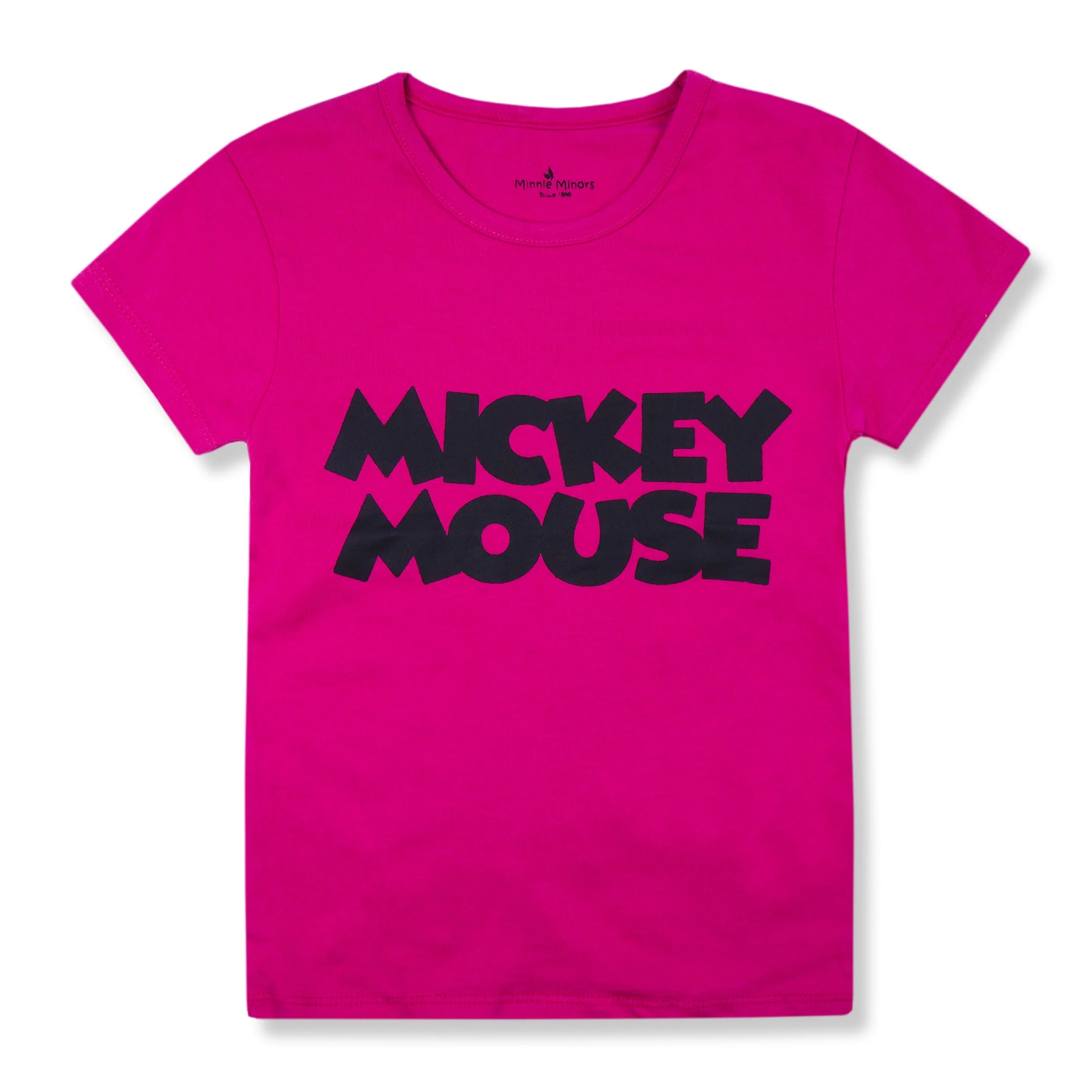 Kids Half-Sleeves T-Shirt Mickey Mouse Shocking Pink - Mini Charm - Image 4