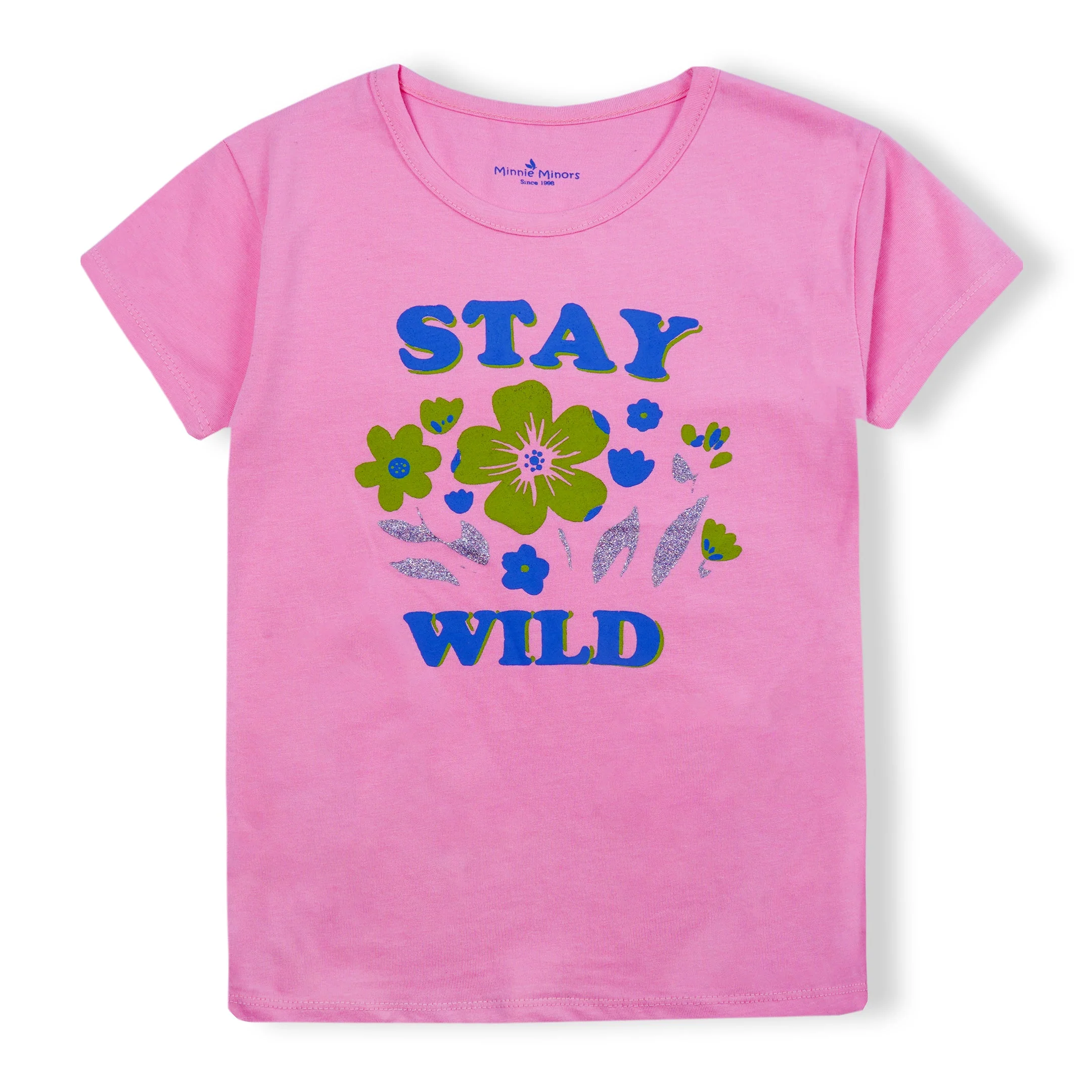 Kids Half-Sleeves T-Shirt Stay Wild Pink - Mini Charm - Image 4
