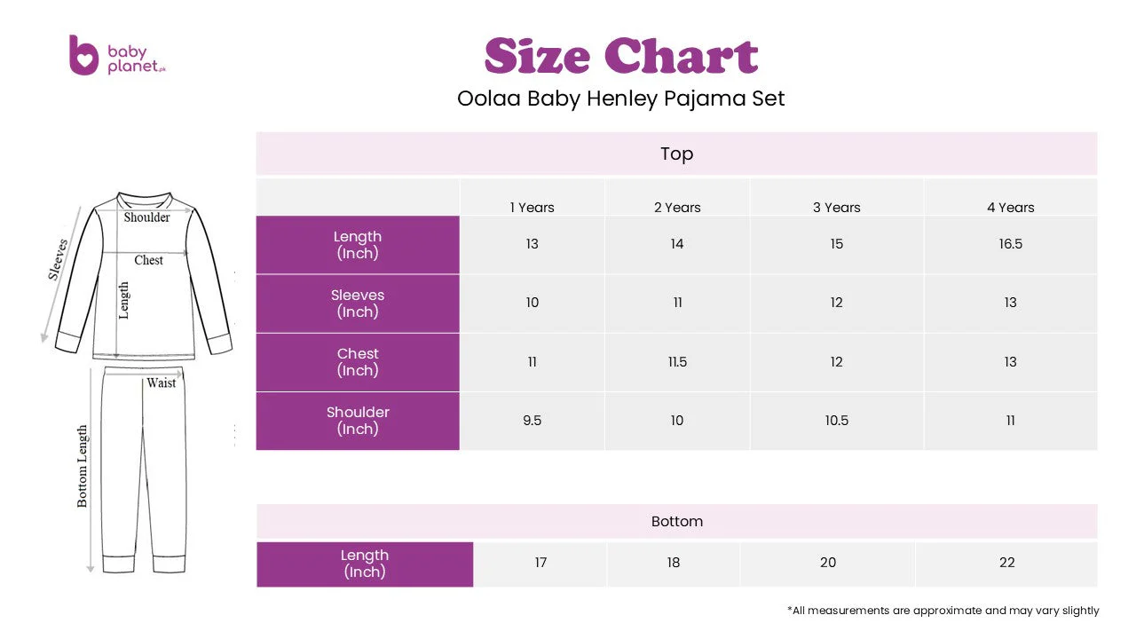 Kids Henley Pajama Set Peach - Oolaa - Image 2