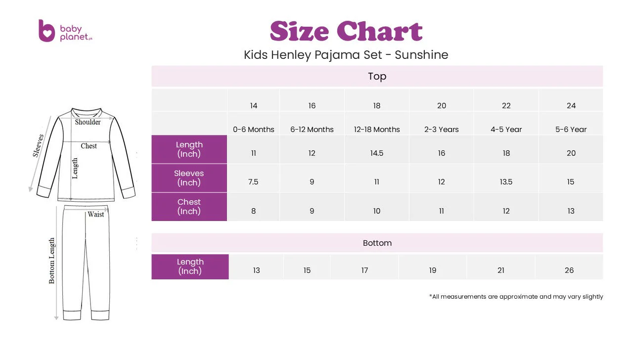 Kids Henley Pajama Set Pink Sw - Sunshine - Image 3