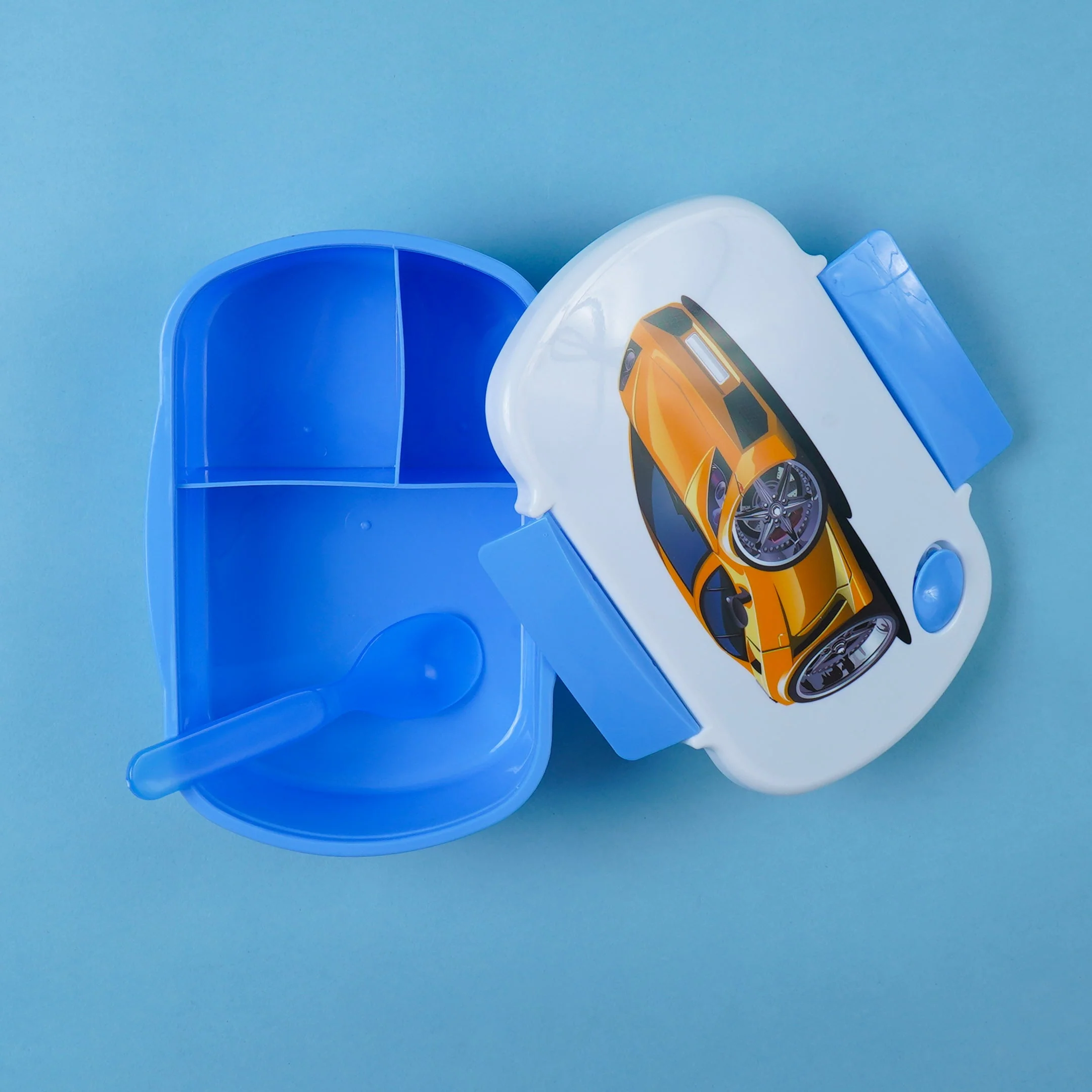 Kids Lunch Box & Water Bottle Set Car Blue - Sunshine - Image 2