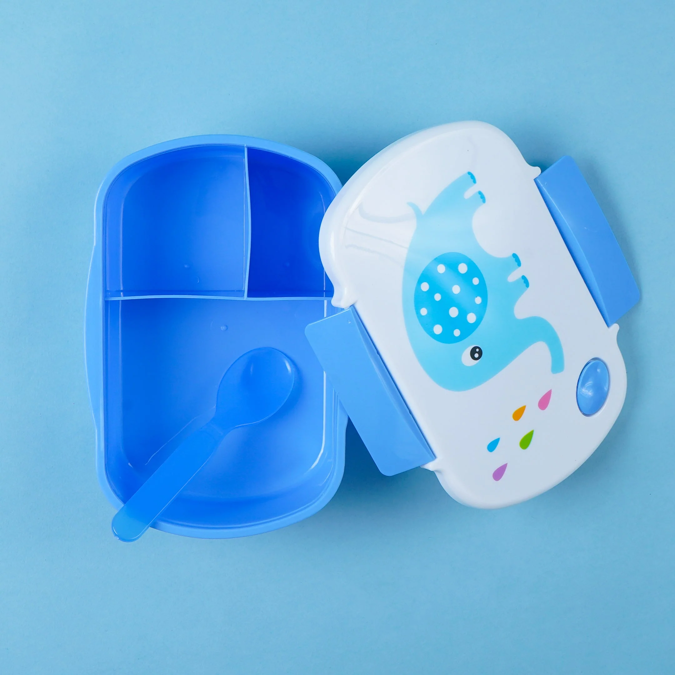 Kids Lunch Box & Water Bottle Set Elephant Blue - Sunshine - Image 2