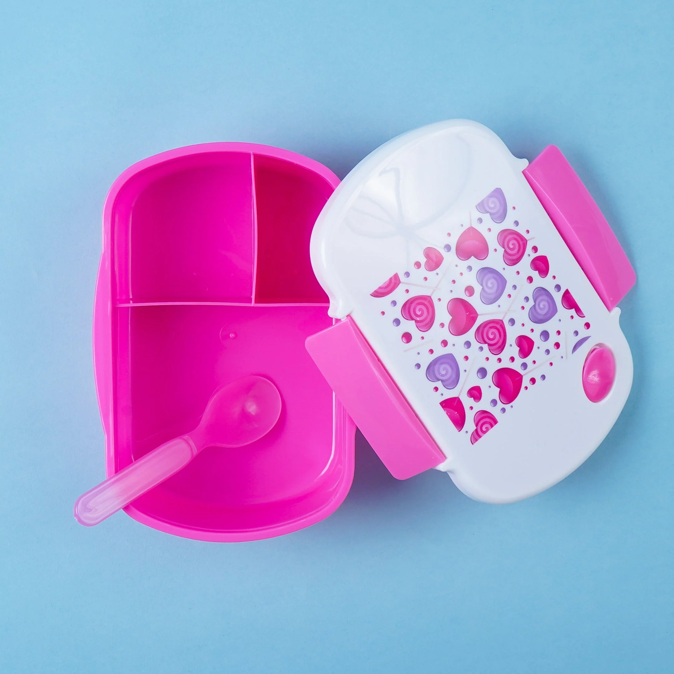 Kids Lunch Box & Water Bottle Set Hearts Pink - Sunshine - Image 2
