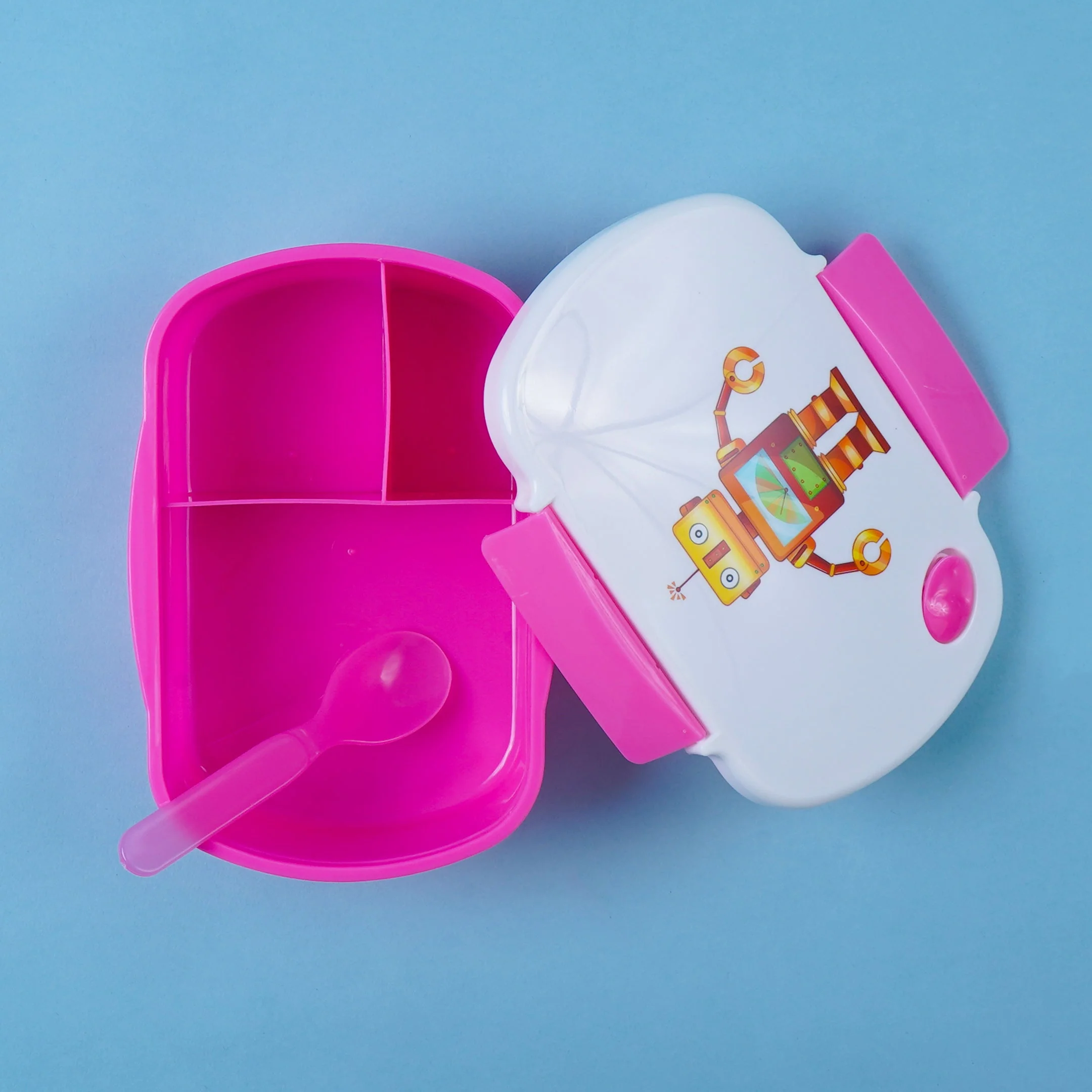 Kids Lunch Box & Water Bottle Set Robot Pink - Sunshine - Image 2