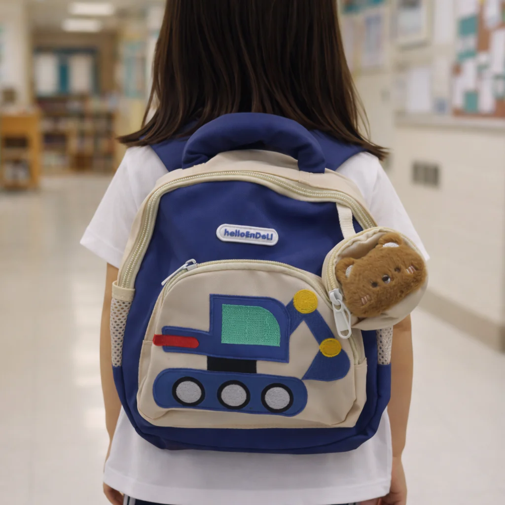 Kids Mini School Bag Excavator Blue - Topse - Image 2