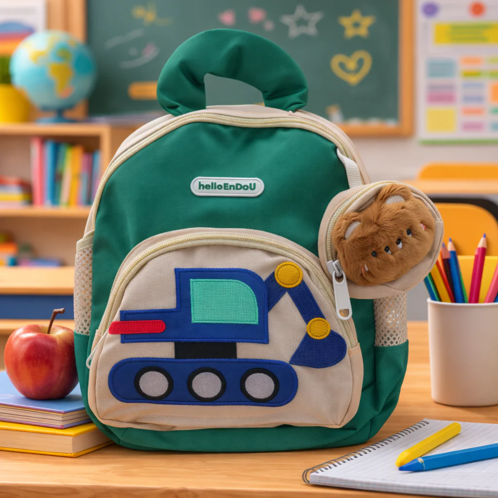 Kids Mini School Bag Excavator Green - Topse