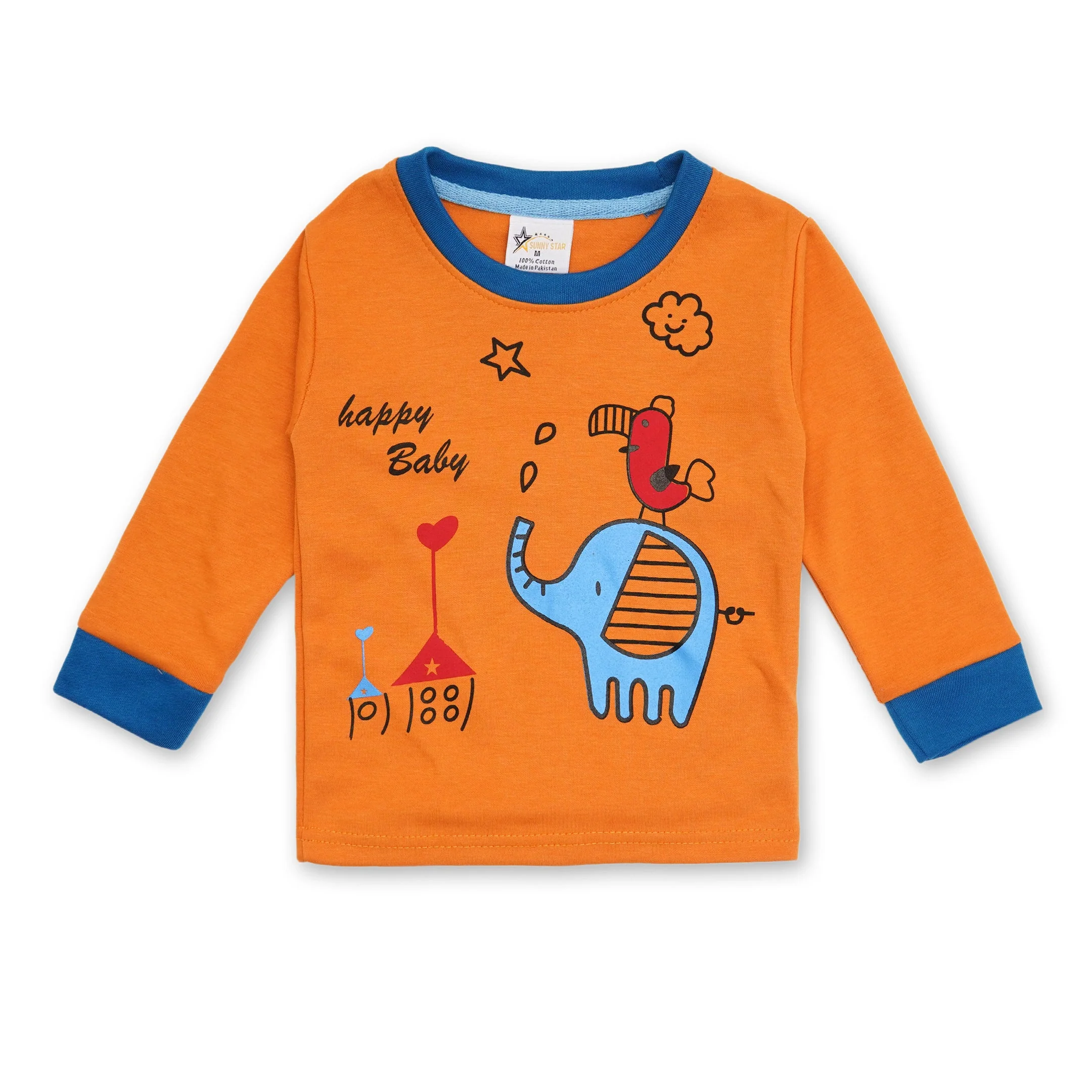 Kids Pajama Set Happy Baby Orange - Sunshine - Image 2