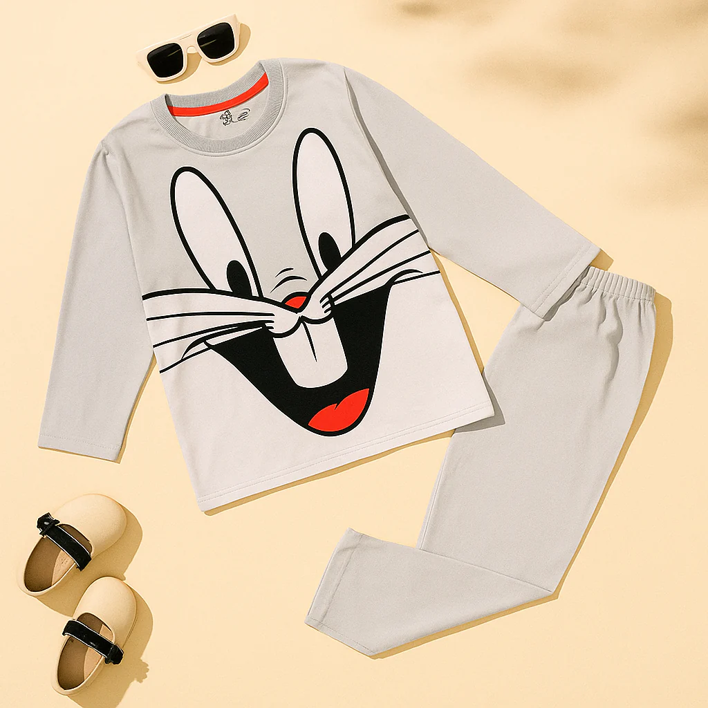 Kids Pajama Set Light Grey - Sunshine - Image 3