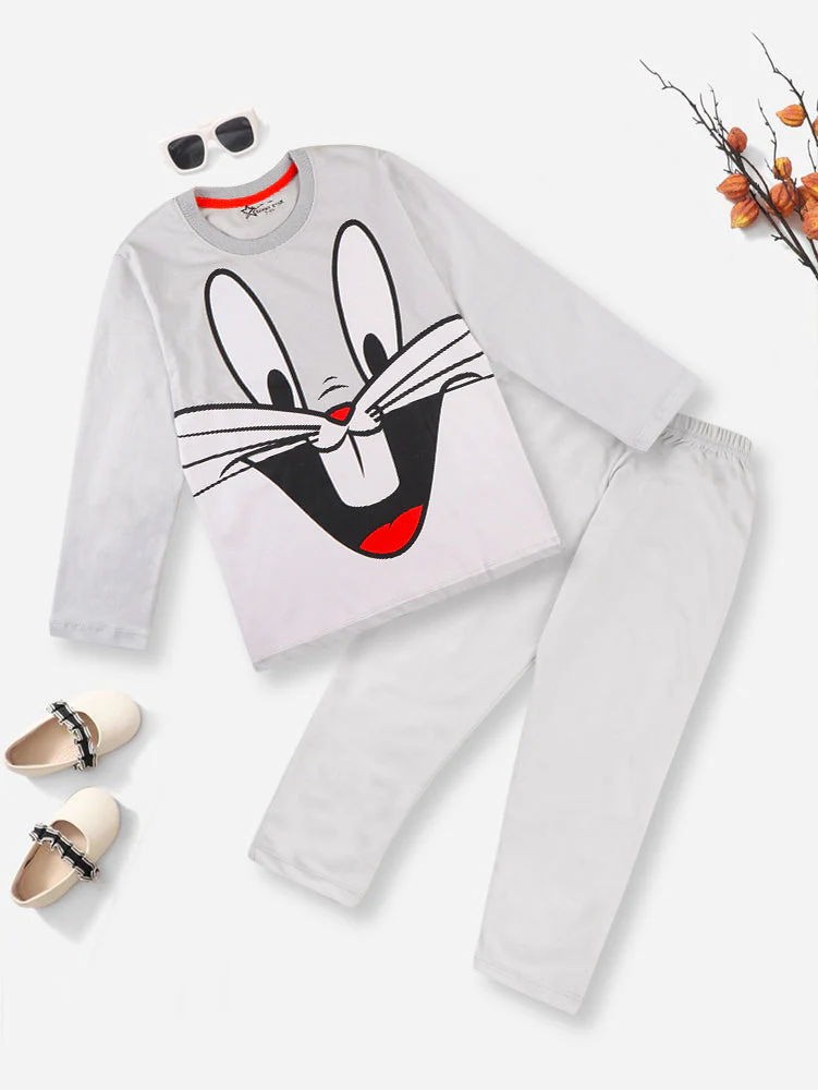 Kids Pajama Set Light Grey - Sunshine - Image 6