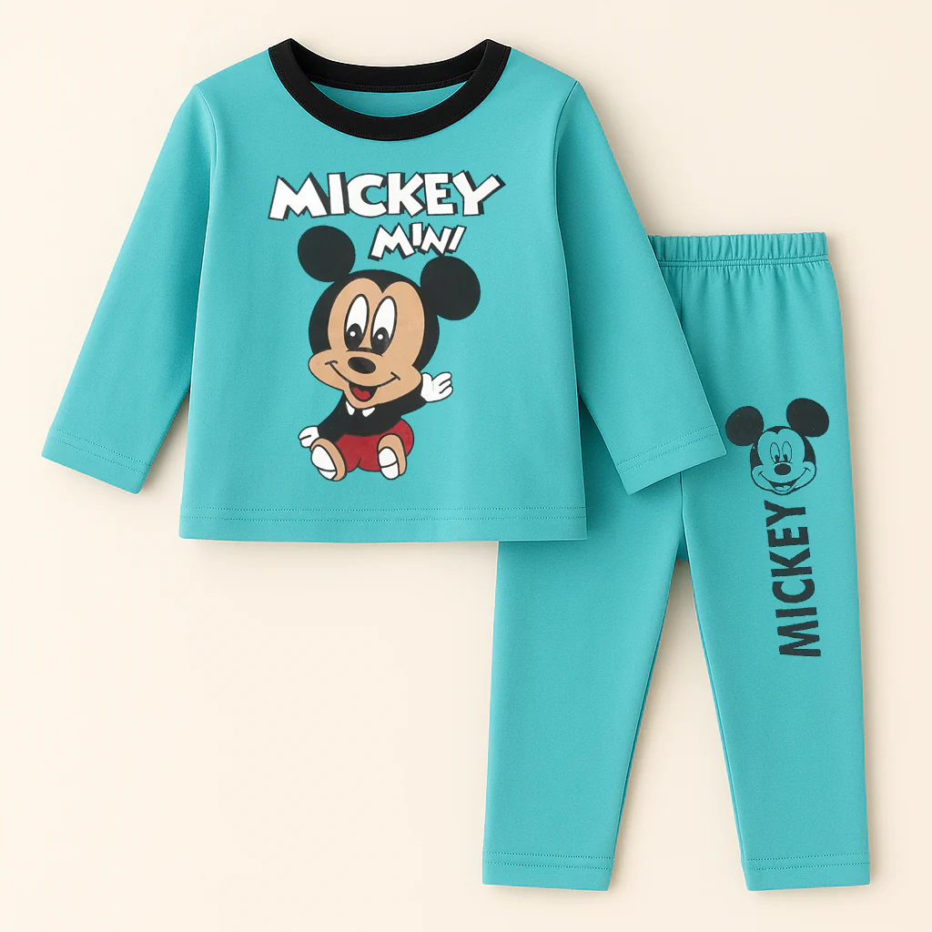Kids Winter Pajama Set Mickey Mini Sea Green - Sunshine