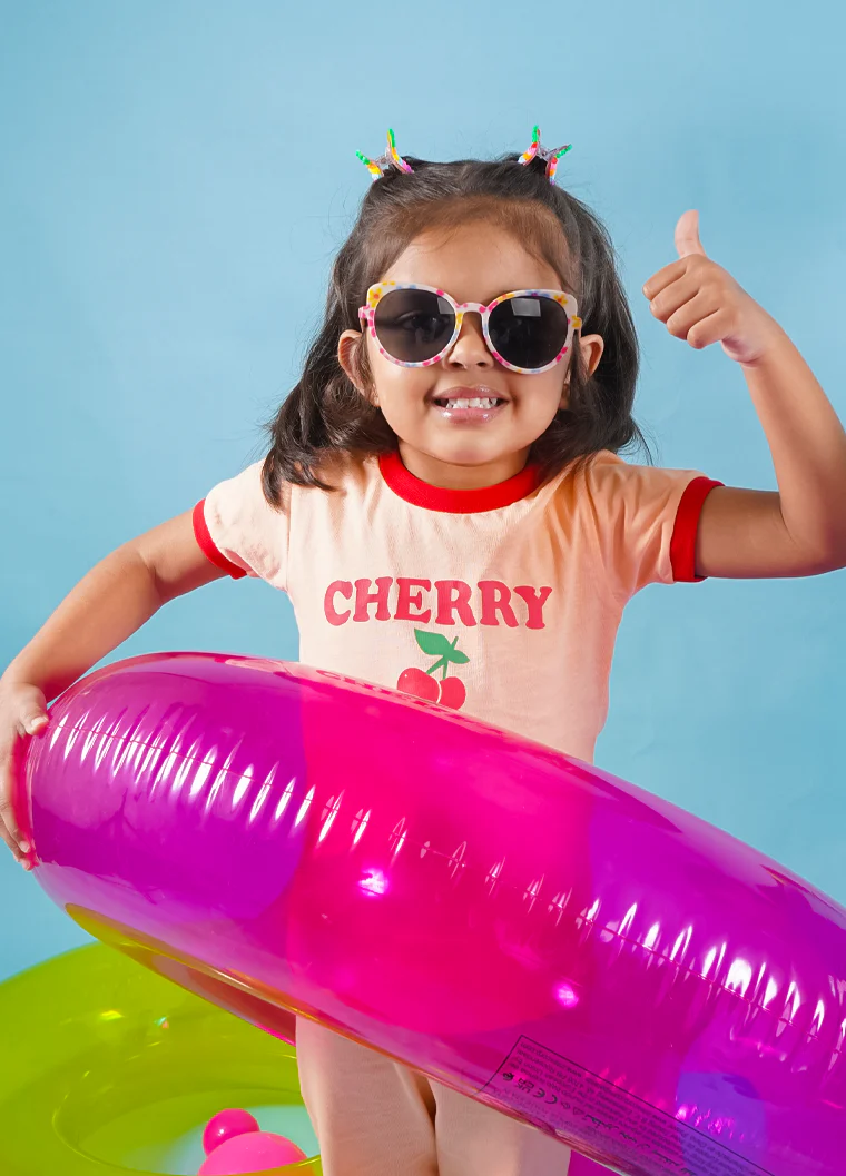 Kids Pajama Set Printed Cherry Peach - Mini Charm - Image 5