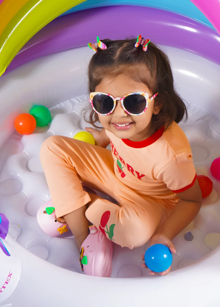 Kids Pajama Set Printed Cherry Peach - Mini Charm - Image 8