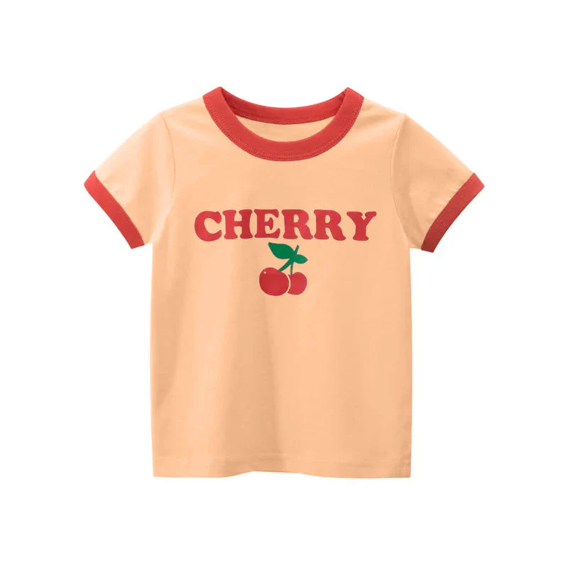 Kids Pajama Set Printed Cherry Peach - Mini Charm - Image 9