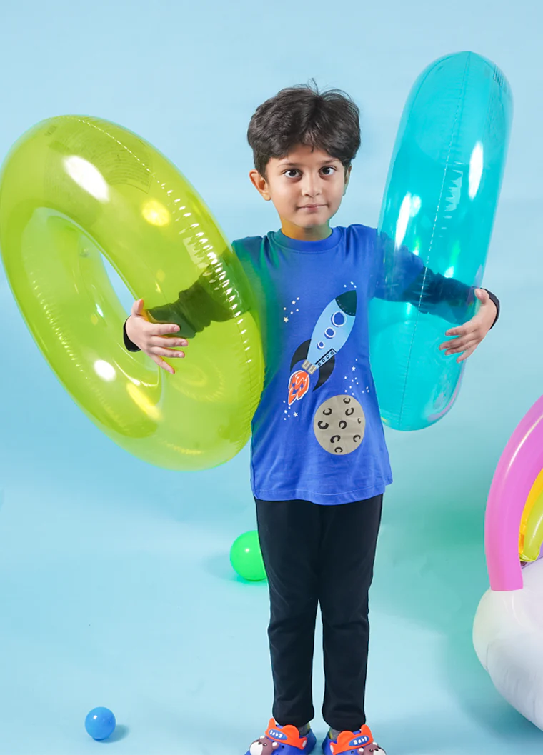 Kids Pajama Set Space Blue - Sunshine - Image 10